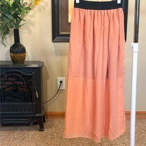 Beautiful Double Layer Long Peach Color Skirt